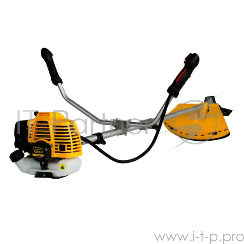 Триммер CHAMPION Т256 разъемный вал(Мощность 0.75/0.95 кВт/л.с., объем двигателя 25,4 см3, вес 6,2кг, бак 0,6л, используемая леска 1,6-2,4мм, рукоятка Р-образная, прямая/разъемная штанга, ширина среза (леска/нож) 400/255, длина штанги 1375 мм.)