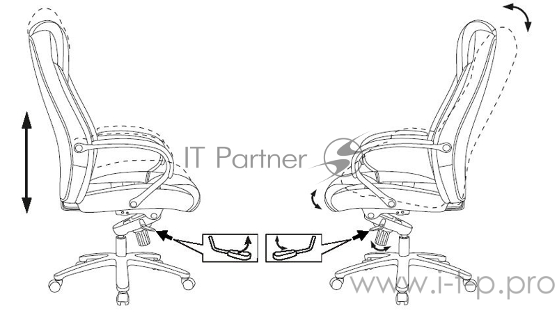 Кресло руководителя Бюрократ T-9924SL черный кожа крестовина металл хром