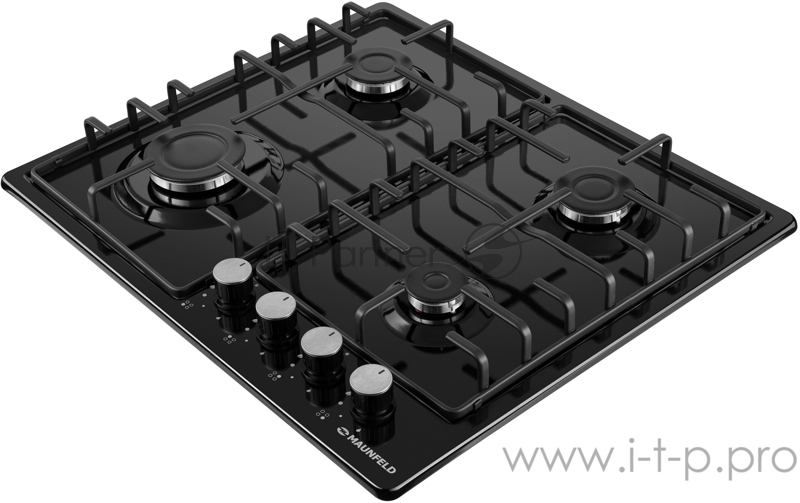 Встраиваемые газовые панели MAUNFELD Встраиваемые газовые панели MAUNFELD/ Тип: газовая 60см, Тип установки: независимая • Управление: фронтальное, переключатели поворотные, черный