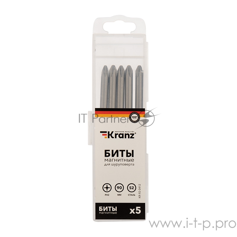 Бита PH2х90 мм для шуруповерта (упак. 5 шт.) Kranz