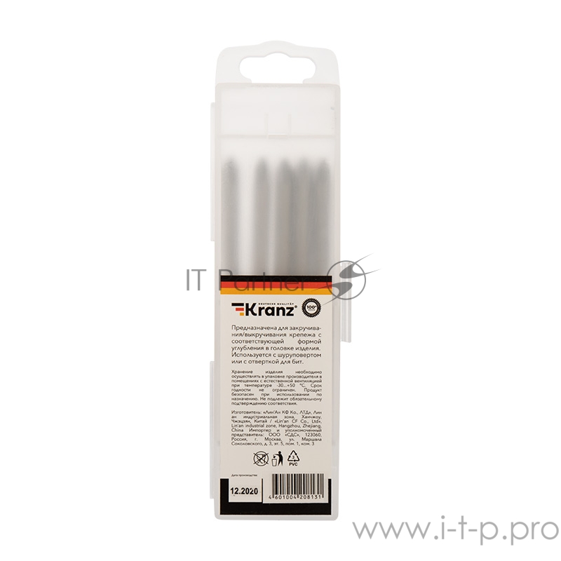 Бита PH2х90 мм для шуруповерта (упак. 5 шт.) Kranz