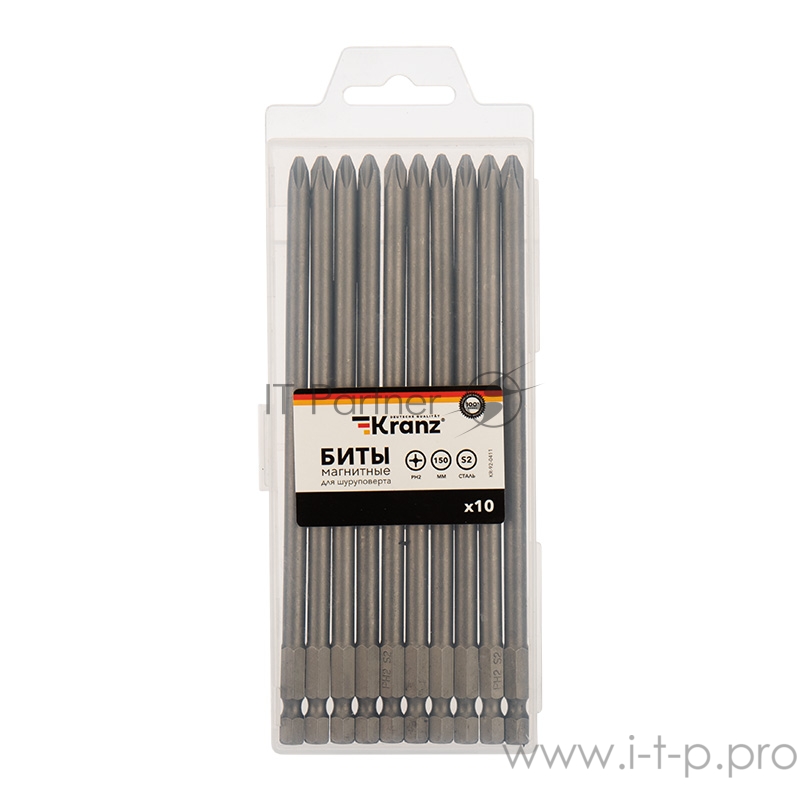 Бита PH2х150 мм для шуруповерта (упак. 10 шт.) Kranz