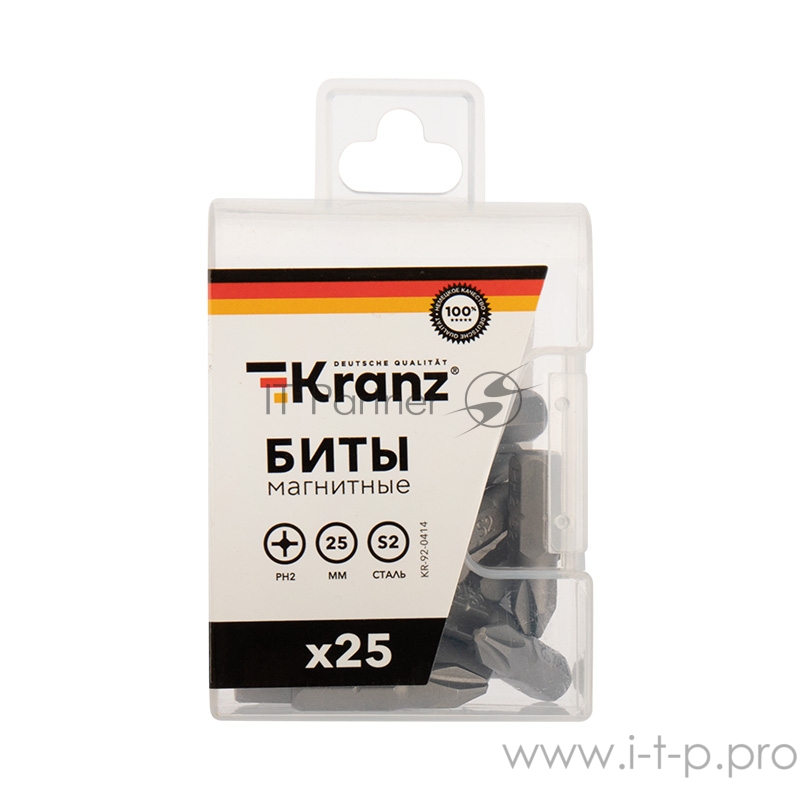 Бита PH2х25 мм для шуруповерта (упак. 25 шт.) Kranz