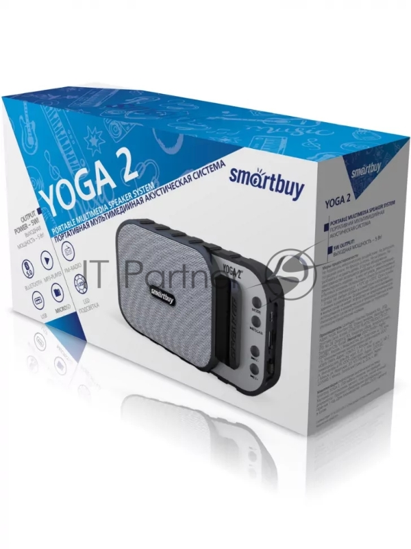 Акустическая система Smartbuy YOGA 2, 5Вт, Bluetooth, MP3, FM-радио, черная (арт. SBS-5040)/100