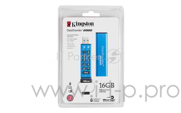 Носитель информации Kingston USB Drive 16Gb DT2000/16GB keypad, 256-AES {USB3.1}