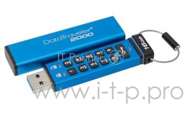 Носитель информации Kingston USB Drive 16Gb DT2000/16GB keypad, 256-AES {USB3.1}