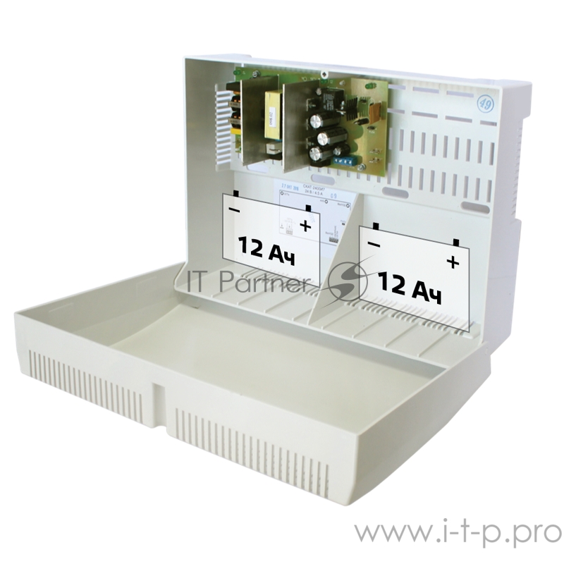 Источник питания СКАТ-2400 24В 2,5А корпус под АКБ 2х12Ач холодный пуск СС ТР ПБ SKAT-2400 power supply 24V 2.5A case for 2x12Ah battery cold start SS TR PB