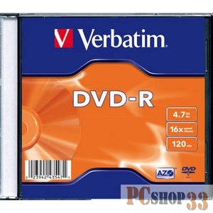 Диск Verbatim Диски DVD-R Verbatim 16-x, 4.7 Gb, (уп 20 шт) (43547)
