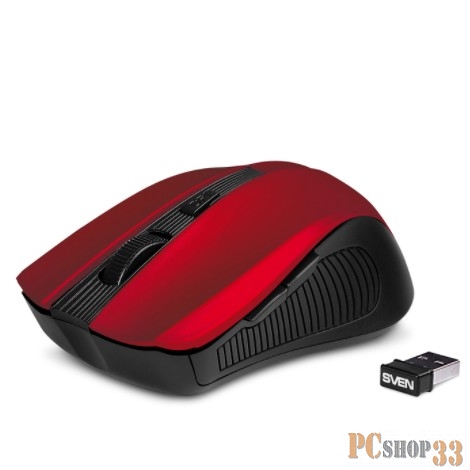 Беспроводная мышь SVEN RX-350W красная (5+1кл. 600-1400DPI, SoftTouch, блист)
