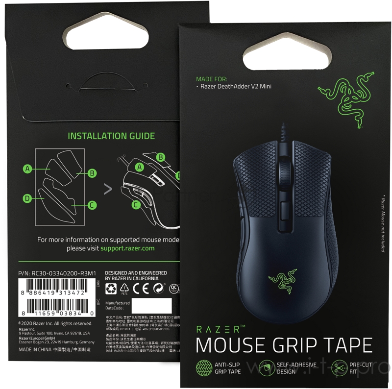 Накладка для мыши Razer Mouse Grip Tape - Razer DeathAdder V2 Mini Razer Mouse Grip Tape - Razer DeathAdder V2 Mini
