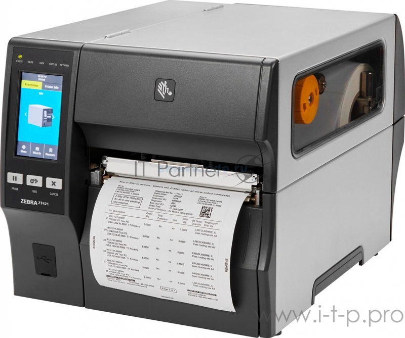 Принтер этикеток коммерческий TT ZT421 TT Printer ZT421 6, 300 dpi, Euro and UK Cord, Serial, USB, 10/100 Ethernet, Bluetooth 4.1/MFi, USB Host, EZPL