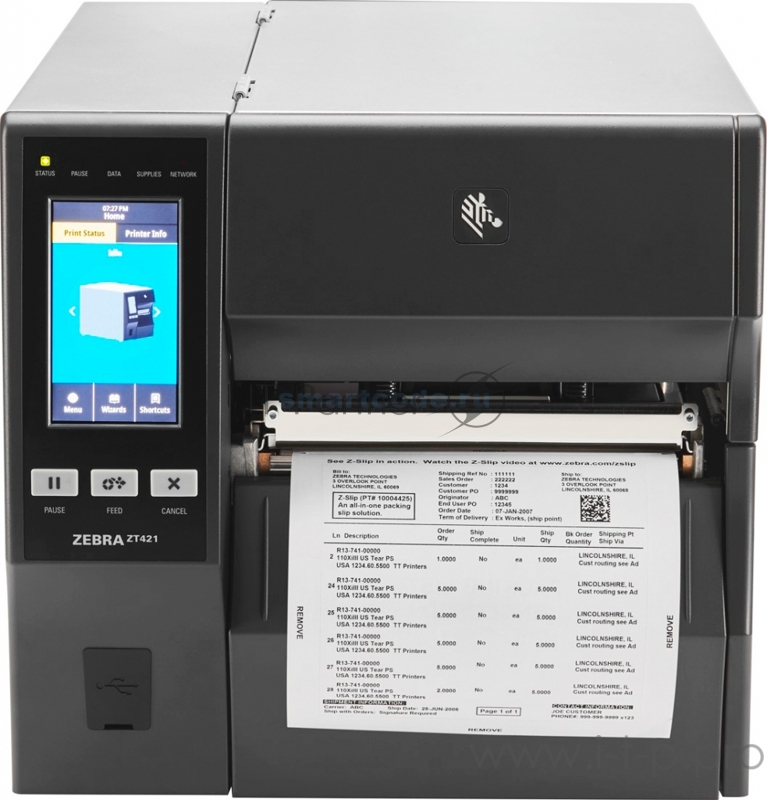 Принтер этикеток коммерческий TT ZT421 TT Printer ZT421 6, 300 dpi, Euro and UK Cord, Serial, USB, 10/100 Ethernet, Bluetooth 4.1/MFi, USB Host, EZPL