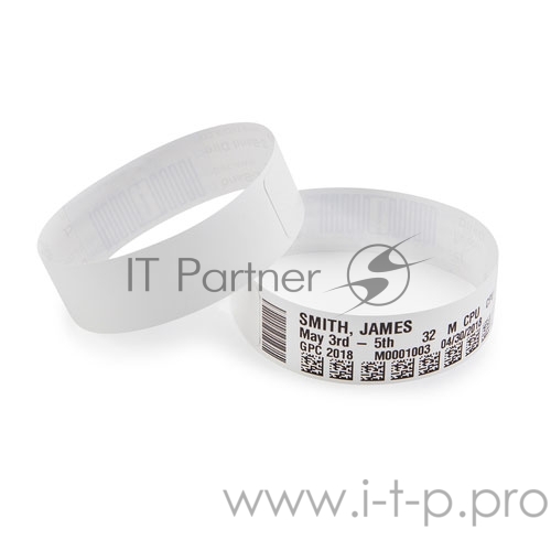 Этикетки в виде браслета полипропилен 25.4х279.4мм красный Wristband, Polypropylene, 1x11in (25.4x279.4mm) Direct thermal, Z-Band Direct, Adhesive closure, 1in (25.4mm) core, 200/roll, 6/box, Red