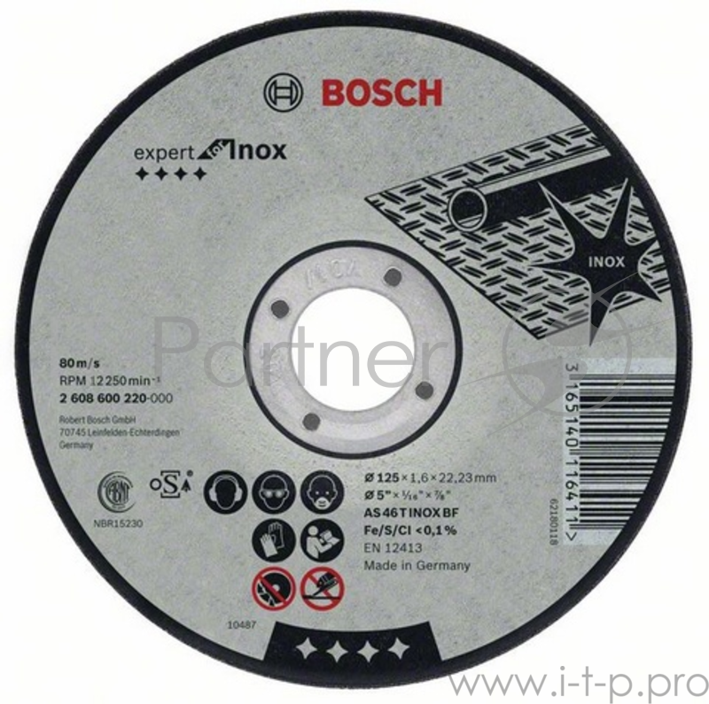 Bosch Bosch 2608600095 ОТРЕЗНОЙ КРУГ INOX 180X2 ММ