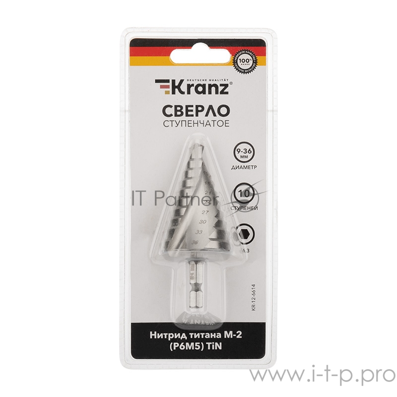 Сверло по металлу ступенчатое 9,0-36,0 мм «ТИТАН» Kranz