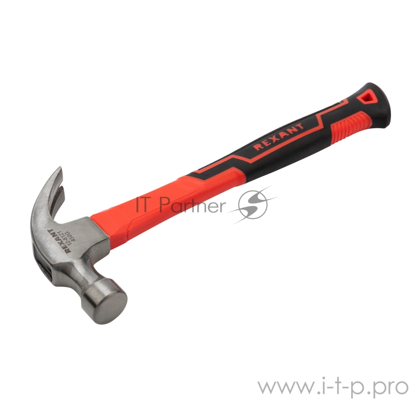 Молоток-гвоздодер REXANT с фибергласовой рукояткой 450 г