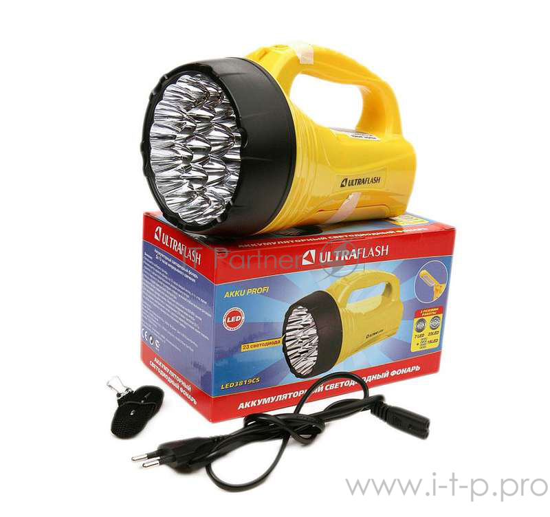Ultraflash Фонари Ultraflash LED3819CSM (фонарь акку. 220В желт., 9LED +12SMD LED, 2 реж, SLA, плас., коробка)