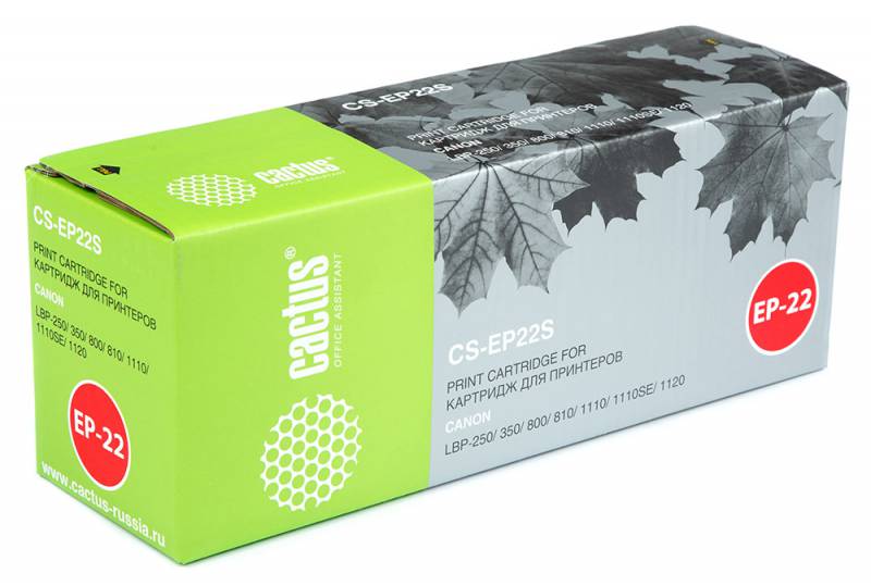 Тонер Картридж Cactus CS-EP22S черный для Canon LBP-250/350/800/810/1110/1110S (2500стр.)