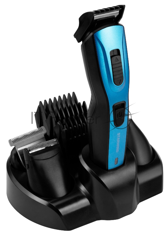 Машинка для стрижки Starwind SHC 4379 синий/черный 3Вт (насадок в компл:8шт)
