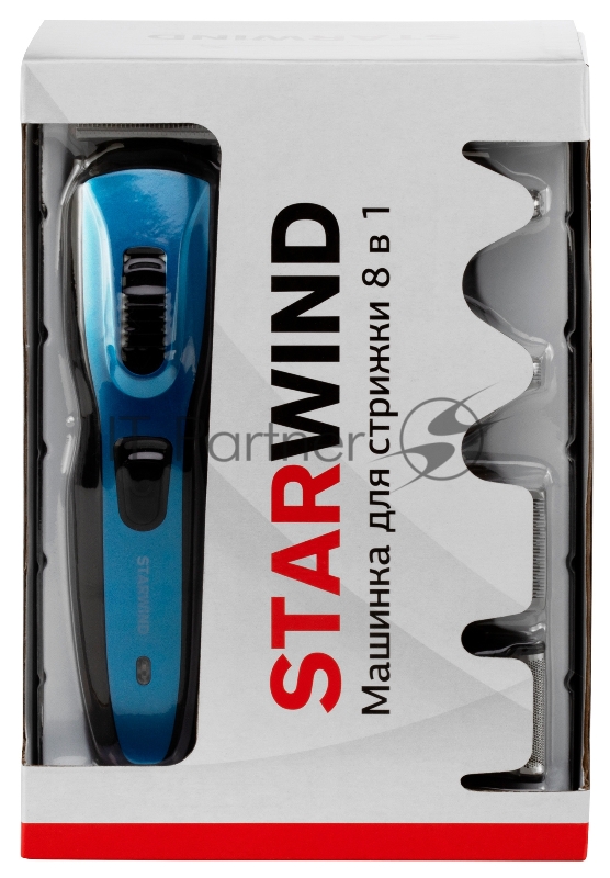 Машинка для стрижки Starwind SHC 4379 синий/черный 3Вт (насадок в компл:8шт)