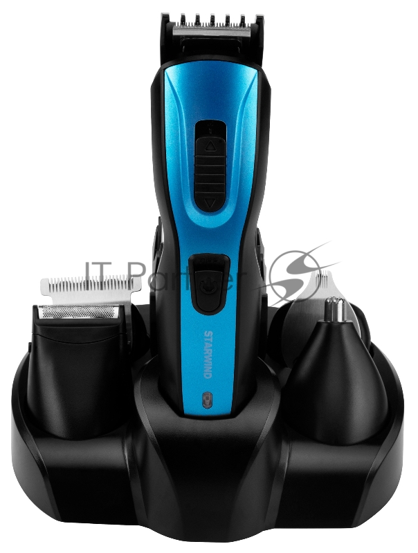 Машинка для стрижки Starwind SHC 4379 синий/черный 3Вт (насадок в компл:8шт)