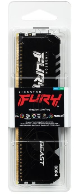 Память оперативная Kingston 8GB 2666MHz DDR4 CL16 DIMM FURY Beast RGB