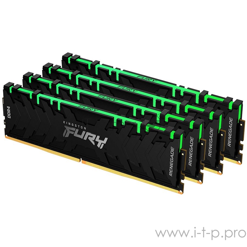 Память оперативная Kingston 32GB 3000MHz DDR4 CL15 DIMM (Kit of 4) FURY Renegade RGB
