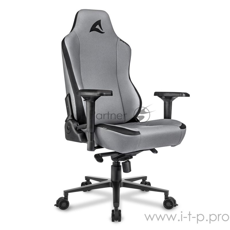 Игровое кресло серое Sharkoon Skiller SGS40 (синтетическая кожа, 4D, газлифт 4 кл.)