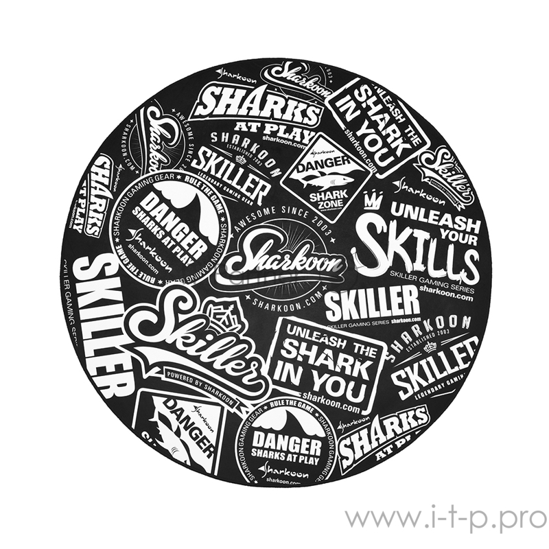 Коврик для игрового кресла чёрный Sharkoon Skiller SFM10 (полиэстер, 5 мм, диаметр 120 см)