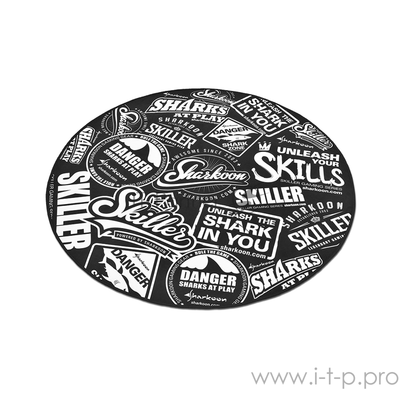 Коврик для игрового кресла чёрный Sharkoon Skiller SFM10 (полиэстер, 5 мм, диаметр 120 см)