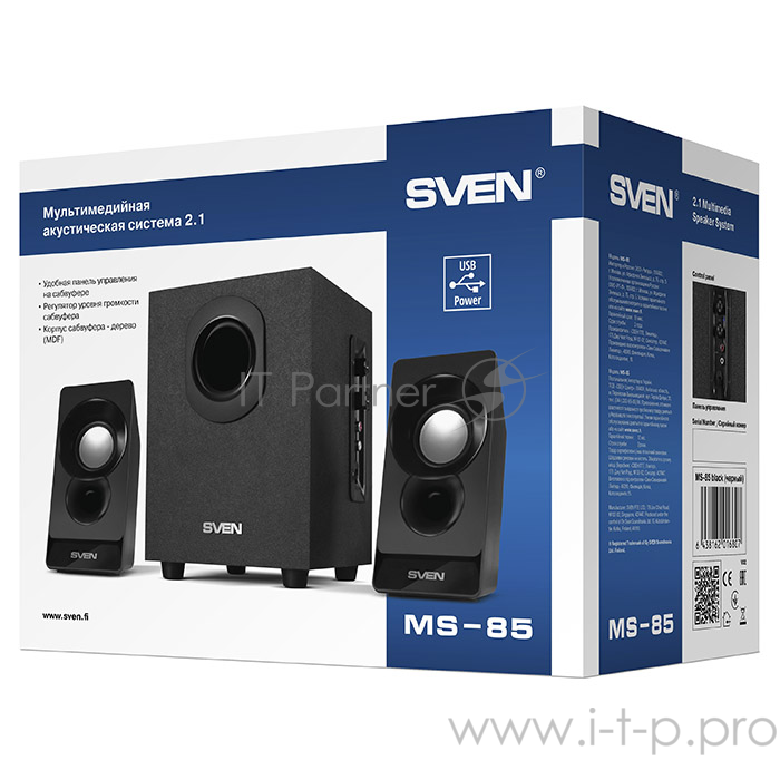 Колонки SVEN АС MS - 85, чёрный {50 – 20 000, USB/ DC 5V}