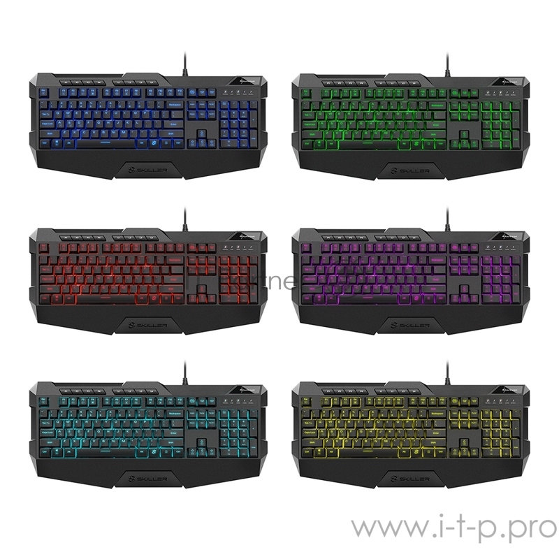 Игровая клавиатура Sharkoon Skiller SGK4 (резиновые колпачки, RGB подсветка, USB)