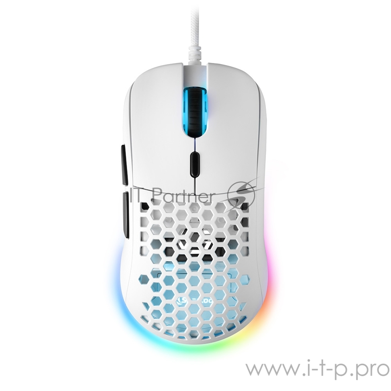 Игровая мышь белая Sharkoon Light2 180 (PixArt PMW 3360, Omron, 6 кнопок, 12000 dpi, USB, RGB подсветка)