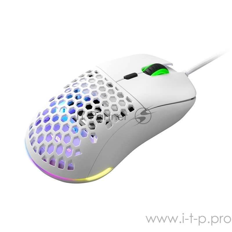 Игровая мышь белая Sharkoon Light2 180 (PixArt PMW 3360, Omron, 6 кнопок, 12000 dpi, USB, RGB подсветка)