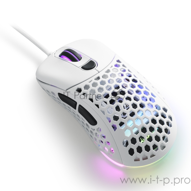 Игровая мышь белая Sharkoon Light2 200 (PixArt PMW 3389, 6 кнопок, 16000 dpi, USB, RGB подсветка)