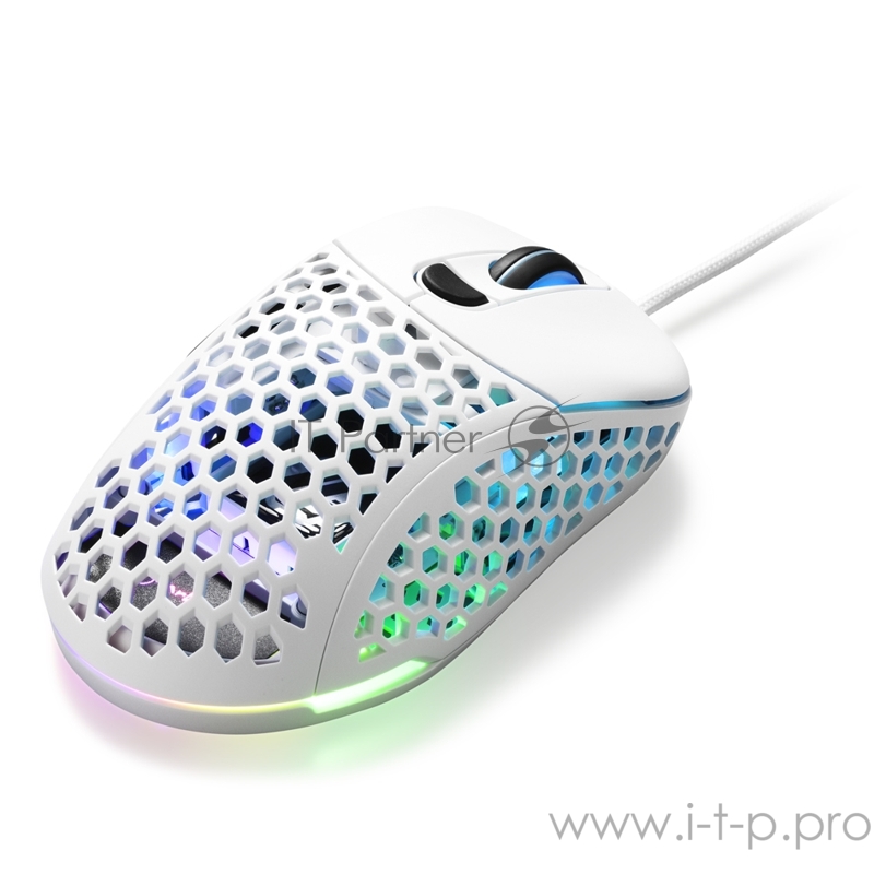 Игровая мышь белая Sharkoon Light2 200 (PixArt PMW 3389, 6 кнопок, 16000 dpi, USB, RGB подсветка)