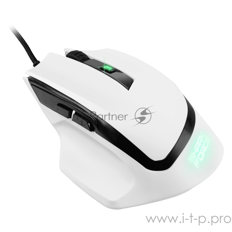 Игровая мышь белая Sharkoon SHARK Force II (6 кнопок, USB, PixArt PAW3519, 4200 dpi, подсветка)