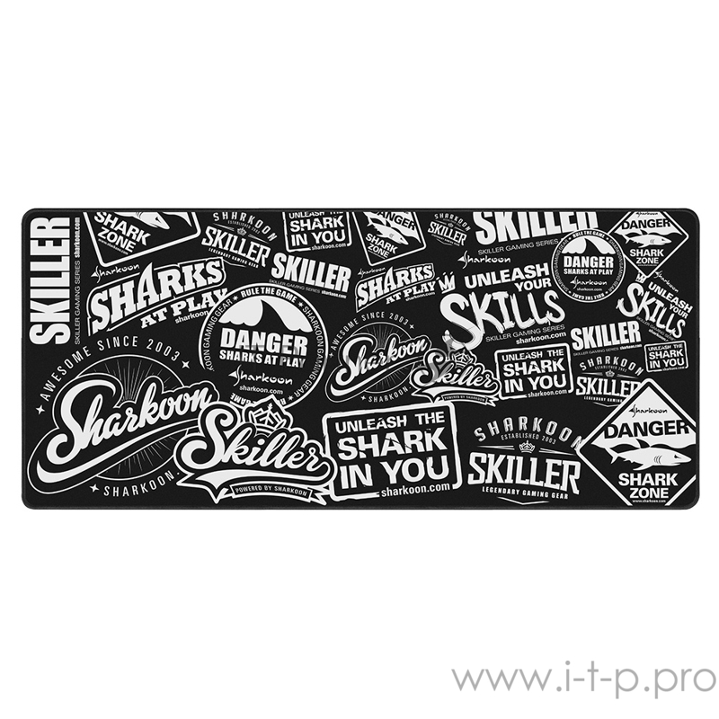 Игровой коврик для мыши Sharkoon SKILLER SGP2 XXL чёрный (900 x 400 x 2,5 мм, обмётка, текстиль, резина)