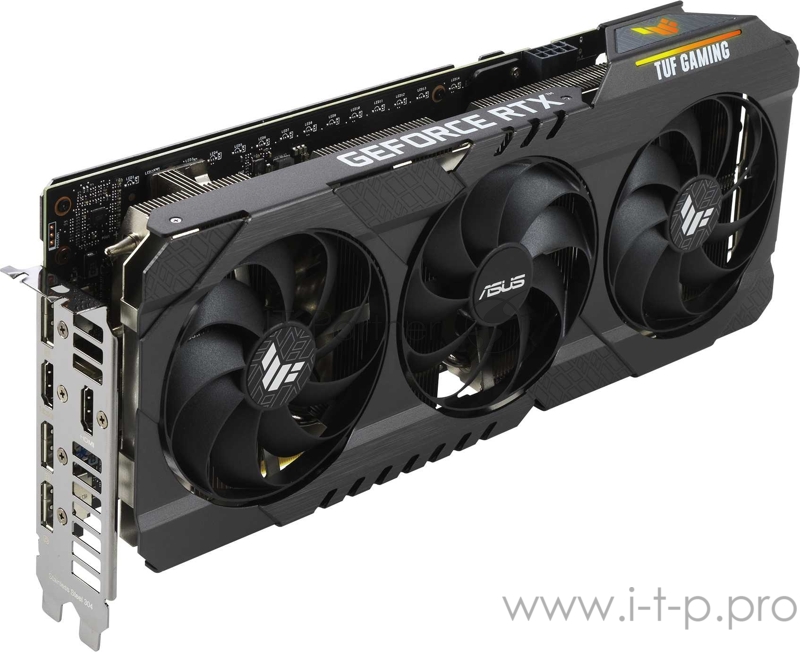 Видеокарта Asus PCI-E 4.0 TUF-RTX3060TI-O8G-V2-GAMING LHR NVIDIA GeForce RTX 3060Ti 8192Mb 256 GDDR6 1755/14000/HDMIx2/DPx3/HDCP Ret