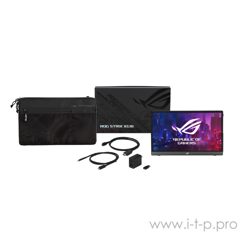 Монитор LCD 15.6” ROG Strix XG16AHPE / FHD (1920x1080)/ IPS/ 144Hz/ G-Sync compatible/ USB-C/ Micro-HDMI/ Built-in 7800 mAh battery
