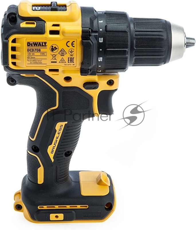 Дрель-шуруповерт DeWalt DCD708N-XJ бесщеточная 340 Вт, без батарей и ЗУ