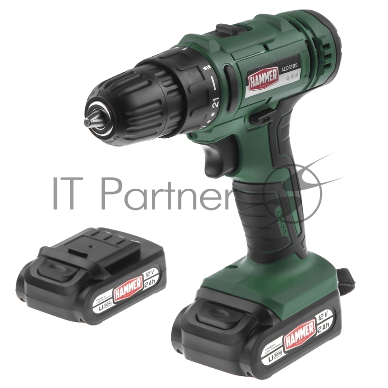 Аккум.дрель Hammer ACD12BS 12В 2x2Ач 10мм 0-350/0-1350об/мин 32Нм в кейсе быстр зарядка