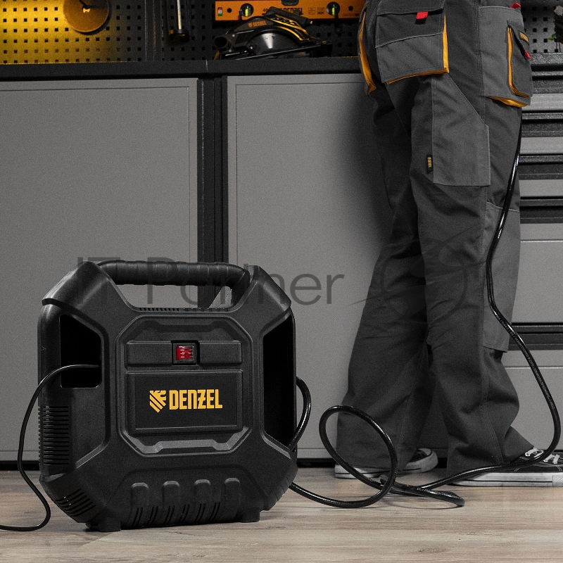 Компрессор Denzel воздушный DL1100 1,1 кВт, 180 л/мин, с набором аксессуаров 58005