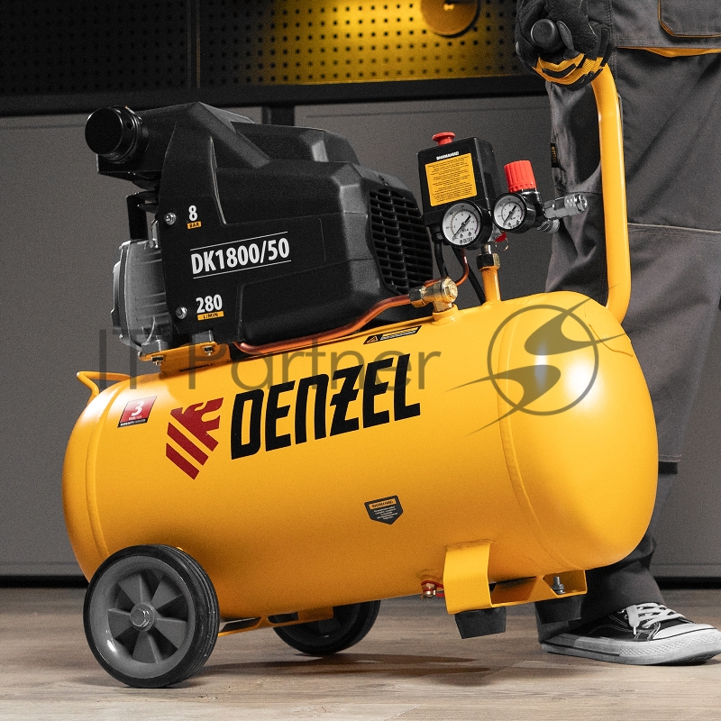 Компрессор DENZEL воздушный DK1800/50,Х-PRO 1,8 кВт, 280л/мин, 50л 58068