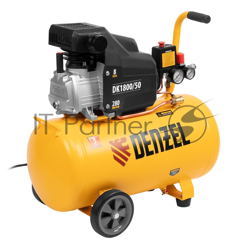Компрессор DENZEL воздушный DK1800/50,Х-PRO 1,8 кВт, 280л/мин, 50л 58068