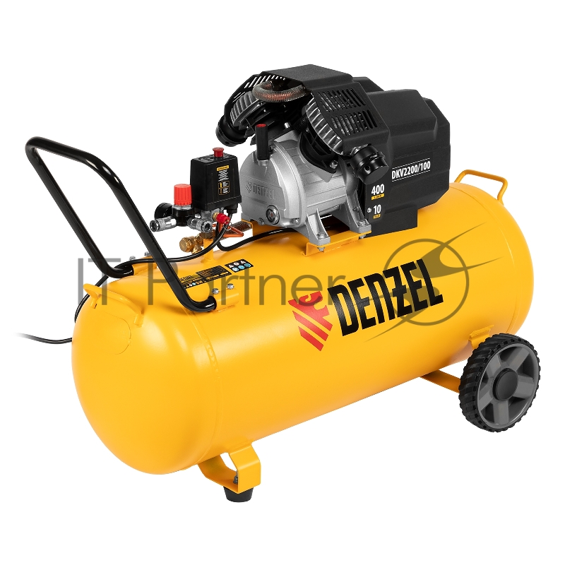 Компрессор DENZEL воздушный DKV2200/100,Х-PRO 2.2 кВт, 400 л/мин, 100л 58079