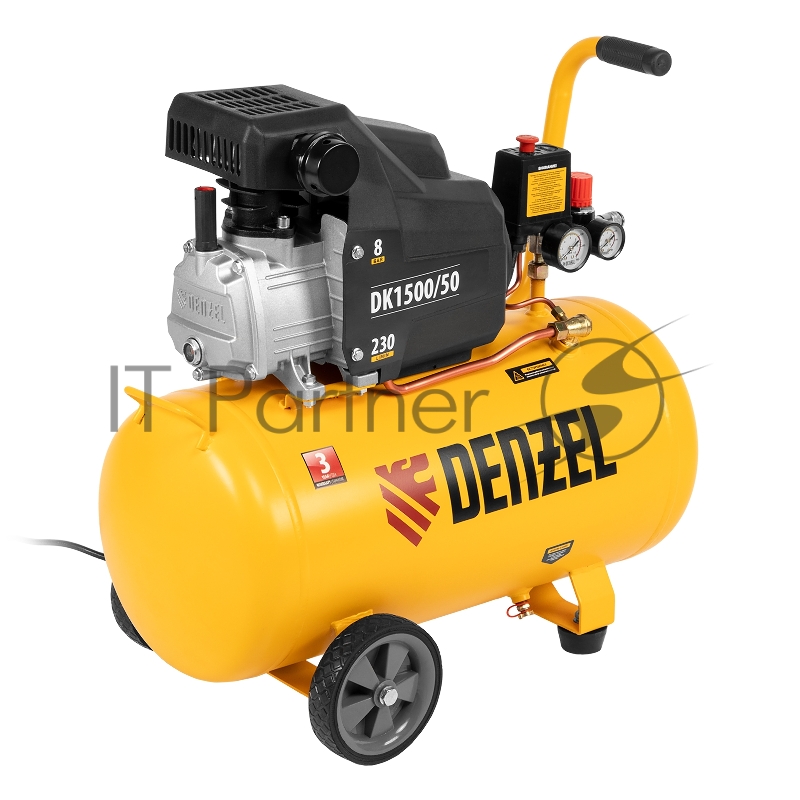 Компрессор DENZEL воздушный DK1500/50,Х-PRO 1,5 кВт, 230 л/мин, 50 л 58064