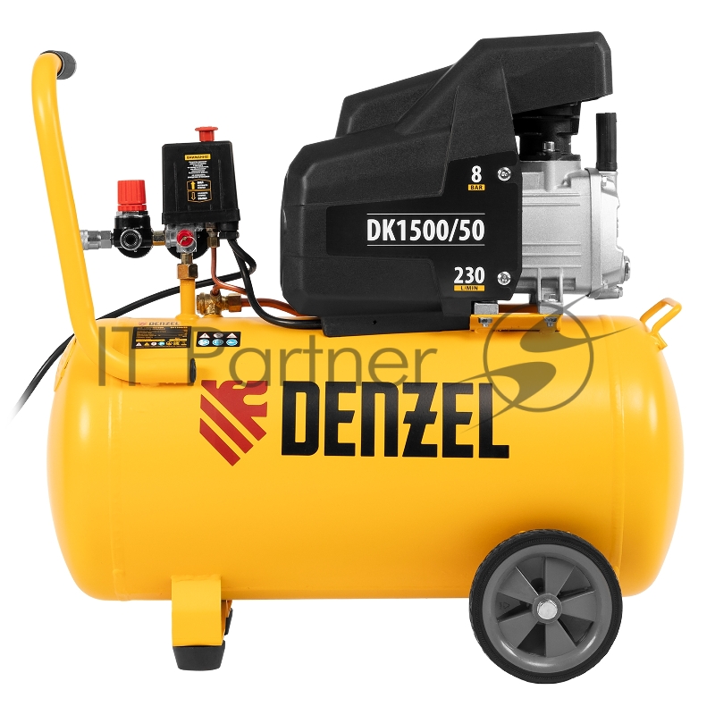 Компрессор DENZEL воздушный DK1500/50,Х-PRO 1,5 кВт, 230 л/мин, 50 л 58064