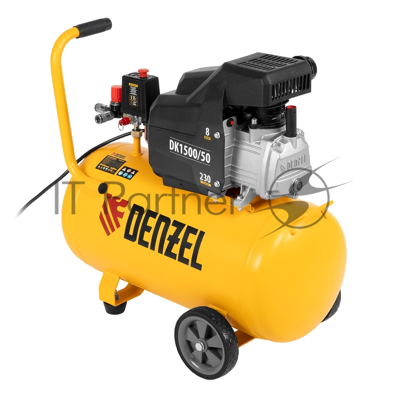 Компрессор DENZEL воздушный DK1500/50,Х-PRO 1,5 кВт, 230 л/мин, 50 л 58064