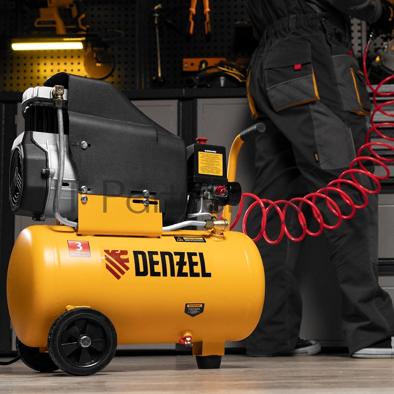 Компрессор DENZEL воздушный DLC1300/24 безмасляный 1,3 кВт, 24 литра, 206 л/мин/ 58171
